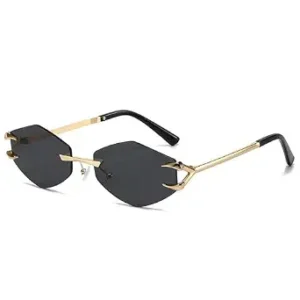 Dervin UV Protected Retro Oval Rimless Sunglasses for Men and Women
